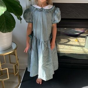 David Charles bow Dress plaid Peter Pan collar size 8 cottage vintage style‎